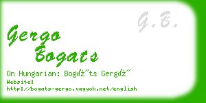 gergo bogats business card